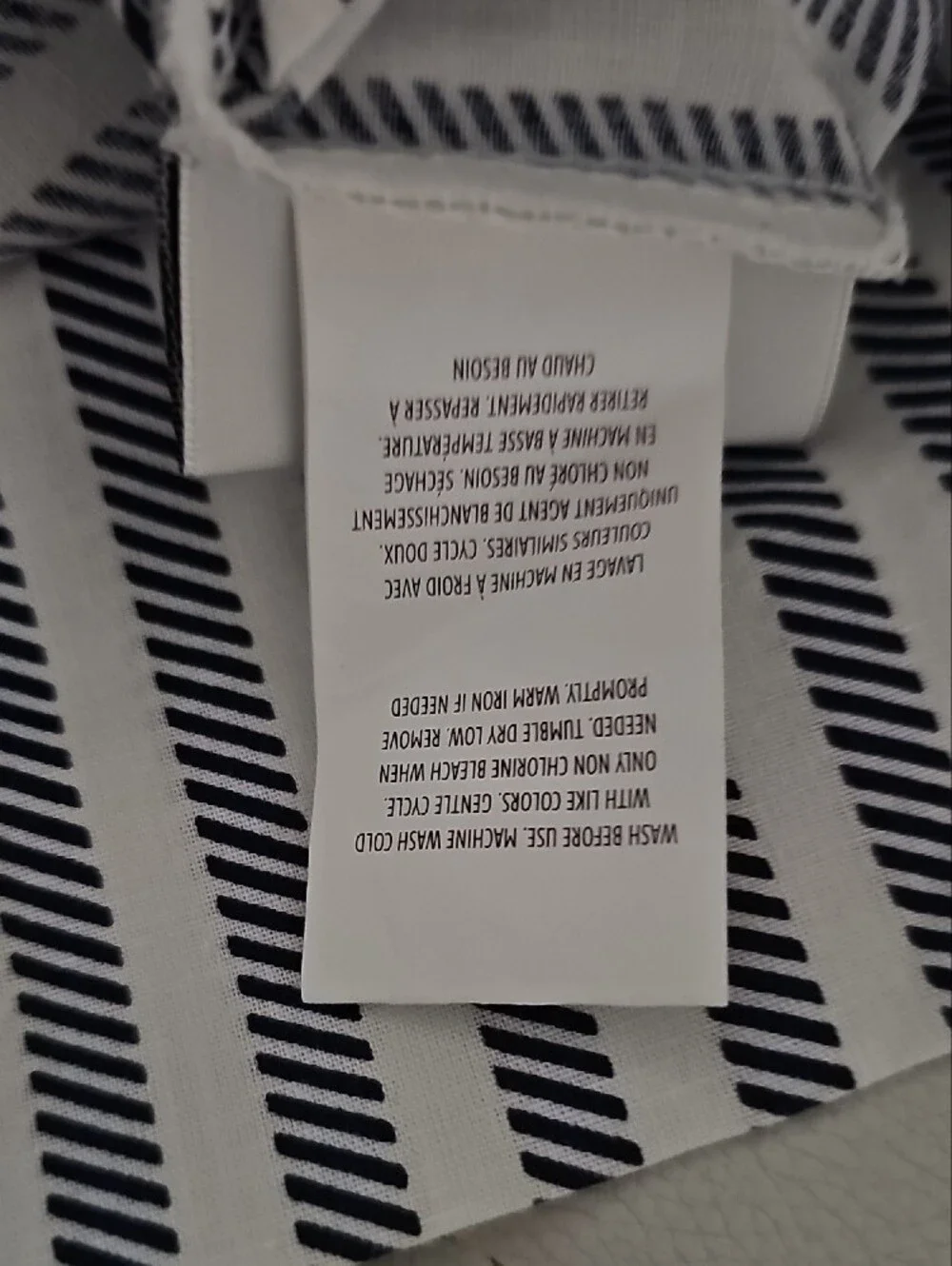 Lacoste Navy and White Striped Cotton Pillowcases with Crocodile Tag